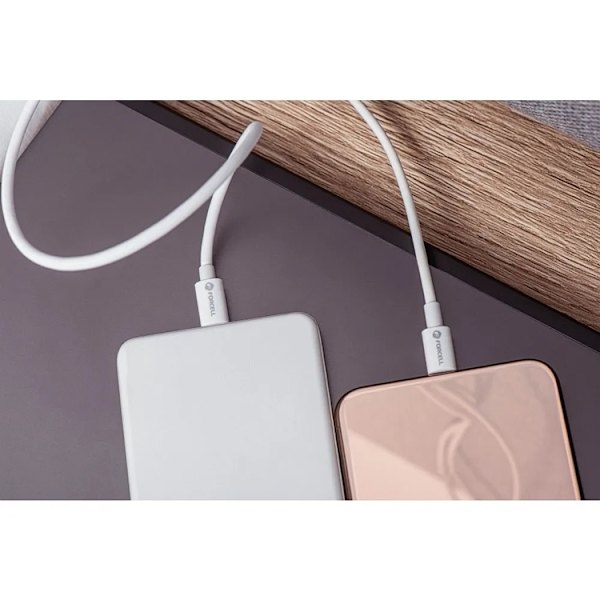 Forcell USB-C till USB-C Kabel 1m - Vit Vit