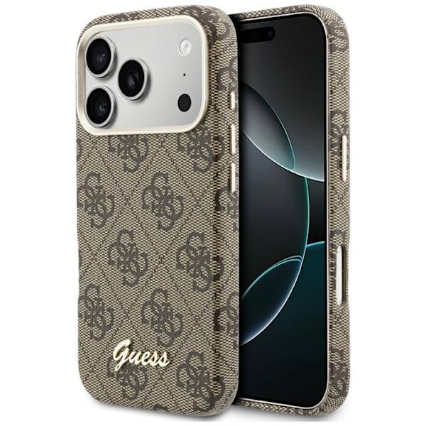Guess  Mobilskal För iPhone 17 Pro MagSafe 4G Script - Brun Brun