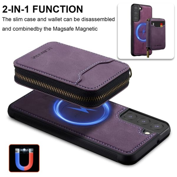 LC.IMEEKE L6 för Samsung Galaxy S22+ Plånboksfodral Konstläder - Lila