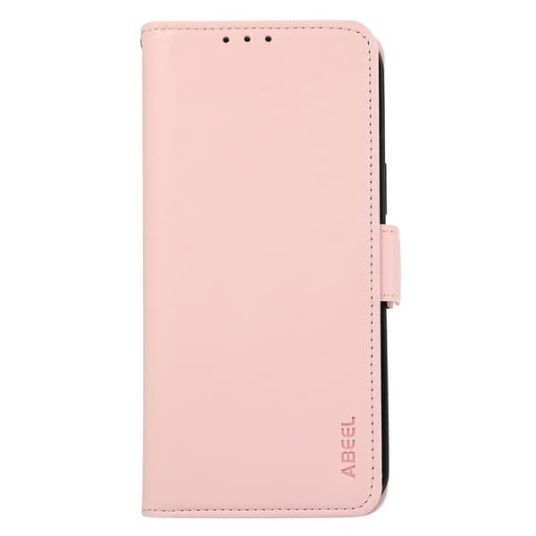 ABEEL iPhone 15 Plånboksfodral RFID Blocker Konstläder Ställ Rosa