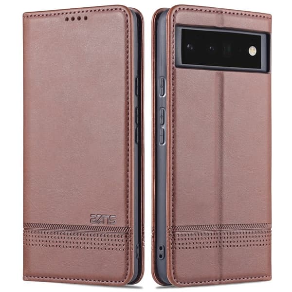 AZNS Google Pixel 6 Plånboksfodral - Praktisk Flip Design - Konstläder - Brun