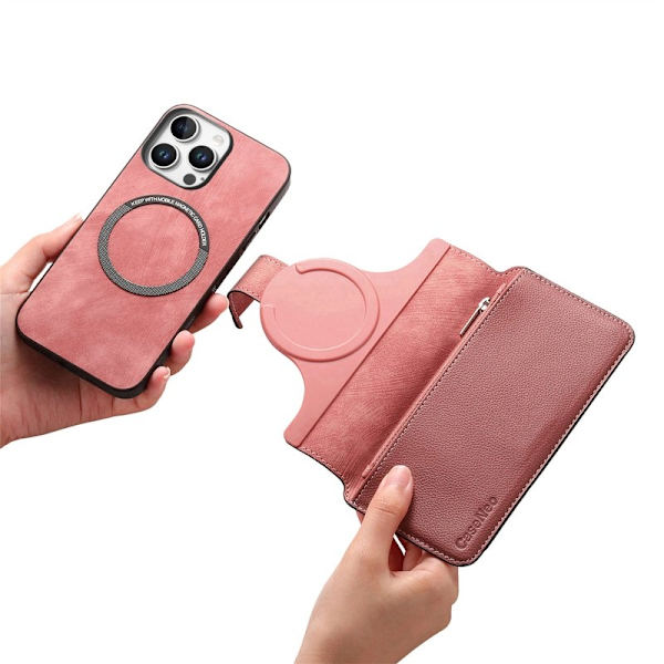 CASENEO MW-02 iPhone 16 Pro Max Plånboksfodral Konstläder - Rosa
