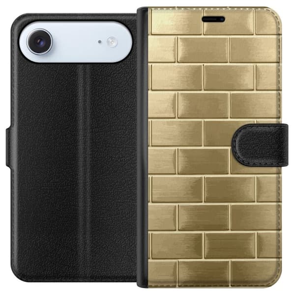 Plånboksfodral till Apple iPhone 17 Air med Gyllene Murstenar