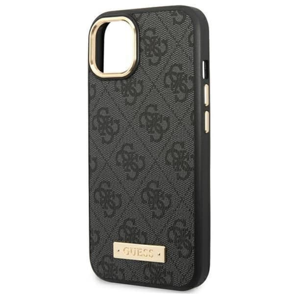 GUESS iPhone 14 Plus -puhelinkotelo MagSafe 4G Logo Plate - Musta Black