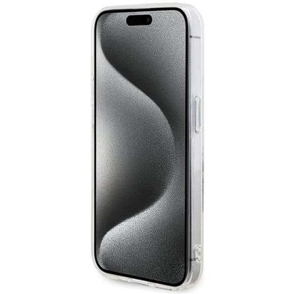 Guess iPhone 15 Pro Max Mobilskal Magsafe IML Blomsterkrans Transparent