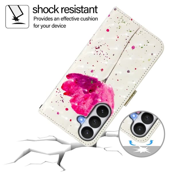Samsung Galaxy S26 / S26 Pro Plånboksfodral Konstläder Mönster - Blomma