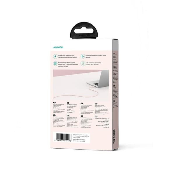 Joyroom USB-C - USB-C -kaapeli 60W 1m monivärinen - Pinkki Rosa
