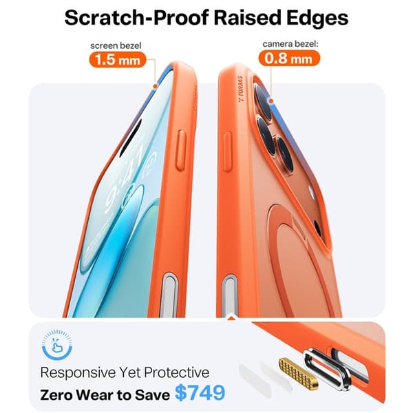 TORRAS Mobilskal till iPhone 17 Pro Max MagSafe Rotating Kickstand - Orange Orange