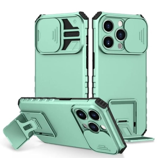 iPhone 15 Pro Mobilskal TPU Kickstand - Ljusgrön