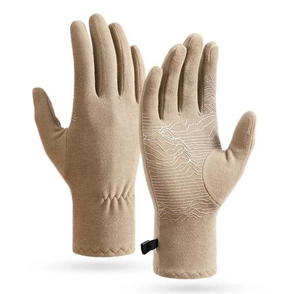 Touchvantar Handskar Cykel Termofleece Anti Slip DB80 - Khaki Beige