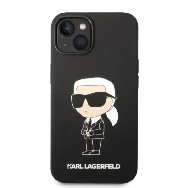 Karl Lagerfeld iPhone 14 Plus Skal Silicone Ikonik - Musta