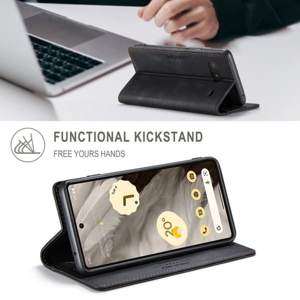 AUTSPACE A01 Fodral för Google Pixel 7 5G - KonstLäder - Svart