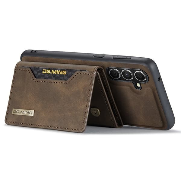 DG.MING M2 Series Samsung Galaxy S23 FE Plånboksfodral Konstläder Brun