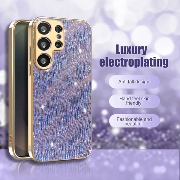 Mobilskal för Samsung Galaxy S26 Ultra Elektropolerad PU + TPU - Blå