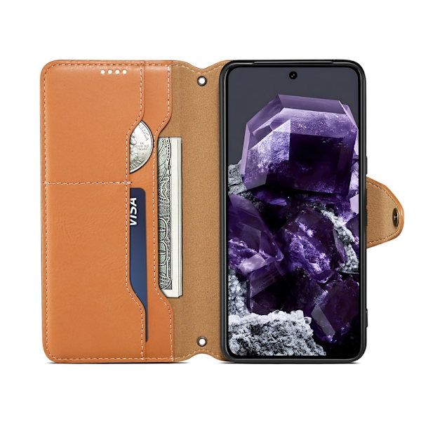 DENIOR Google Pixel 8 Plånboksfodral Konstläder Konstlädertextur - Khaki