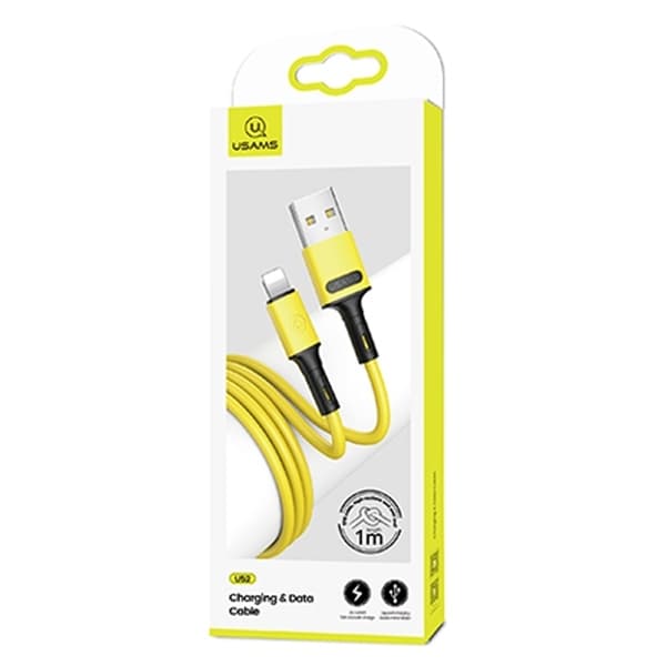 USAMS Kabel U52 lightning 2A Snabbladdning 1m gul SJ434USB03