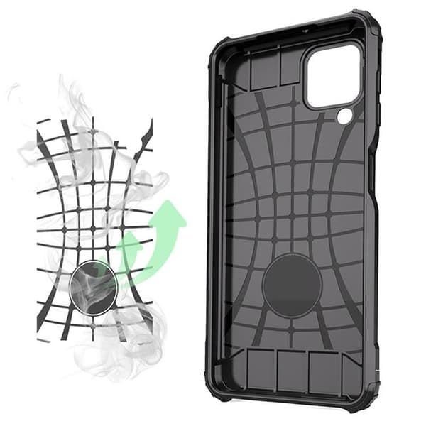Galaxy A22 4G Skal Hybrid Armor Tough Rugged - Sølv Silver
