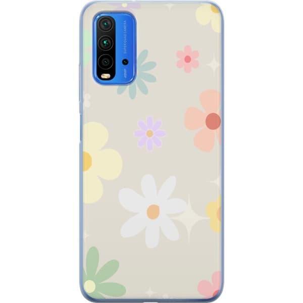 Mobiltelefon taske til Xiaomi Redmi 9T med fejede blomster