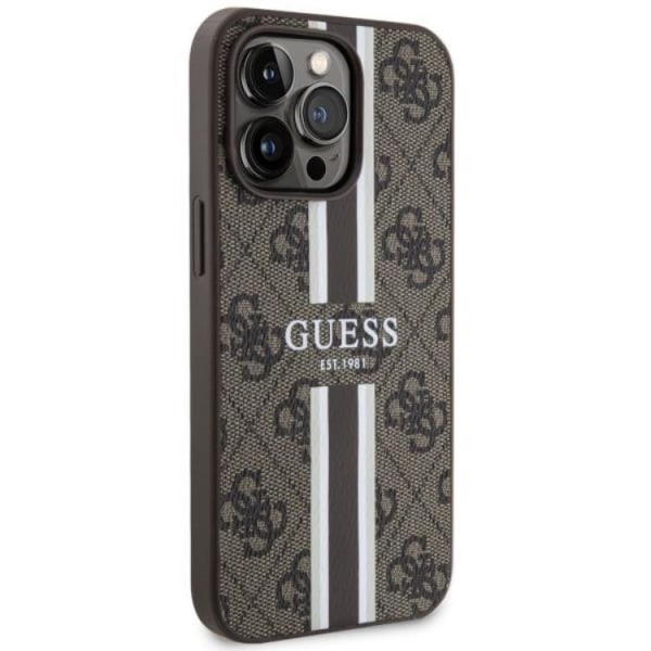 Guess iPhone 13 Pro/13 Mobilskal MagSafe 4G Printed Stripes - Brun