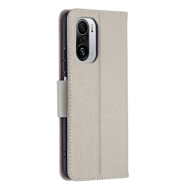 Litchi Plånboksfodral till Xiaomi Mi 11i / Poco F3 - Grå grå