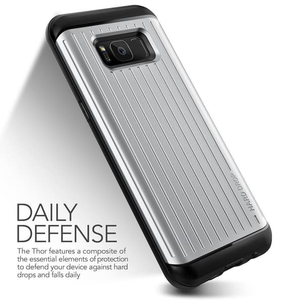 Verus Waved Hard Drop Cover til Samsung Galaxy S8 - Sølv Silver