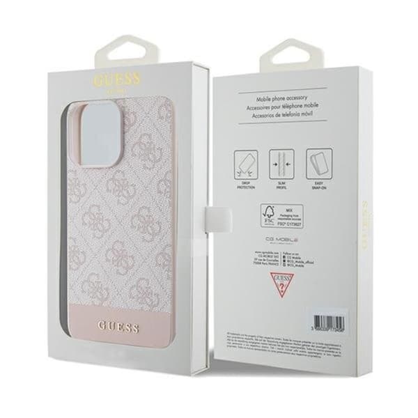 Guess iPhone 14 Pro Mobilskal 4G Stripe Collection - Rosa Rosa