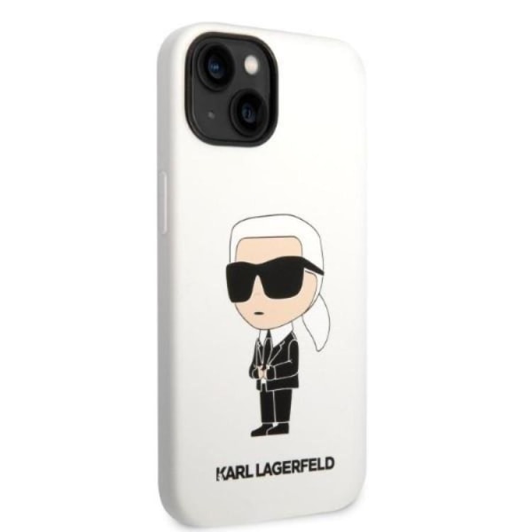 Karl Lagerfeld iPhone 14 Plus Cover Silikone Ikonik - Hvid