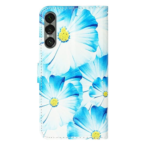 Sony Xperia 1 VII Konstläder Plånboksfodral Marble Painted - Blå Blå
