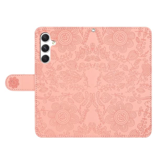 Samsung Galaxy S26 Plånboksfodral Blommönster Konstläder Flip - Rosa