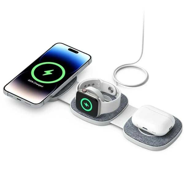 3in1 MagSafe Trådlös Laddare iPhone Apple Watch Airpods - Grå Grå