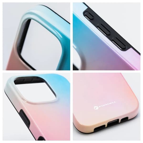 Forcell Telefontaske til iPhone 15 Pro Max MagSafe Mirage - Lyserød/Blå