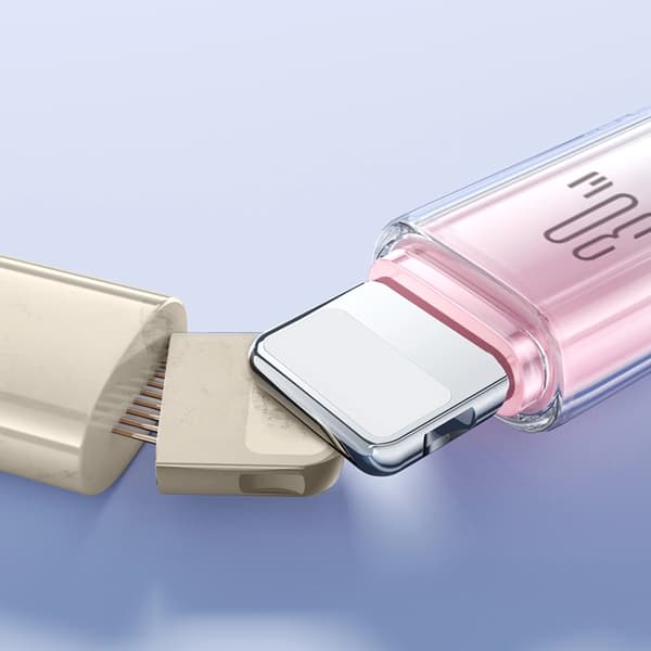 Joyroom S-A42 USB-C - Lightning 30W 1.2m Kabel Crystal-Clear Series - Vit Vit