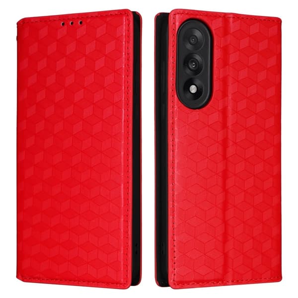OnePlus Nord 5 Plånboksfodral Rhombus Imprint - Röd Röd