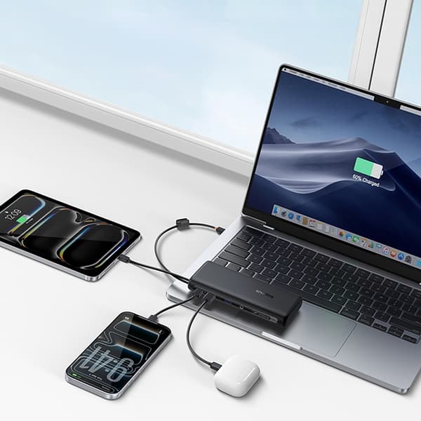 Baseus Powerbank 20000mAh Dual USB-C Kable 100W - Svart Svart