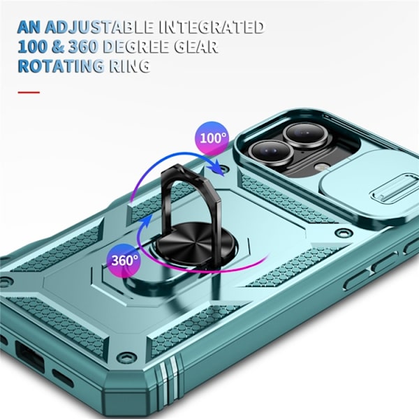 Mobilskal till iPhone 17 Slide Camshield Kickstand - Grön Grön