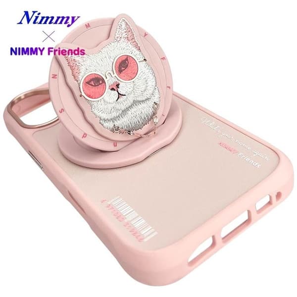 Nimmy Mobilskal till iPhone 16 MagSafe Glasses Cool Cat - Rosa Rosa