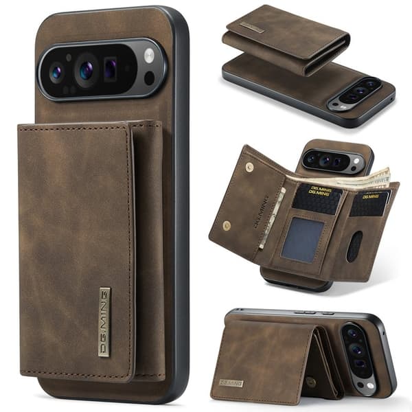 DG.MING M1 Series Mobilskal till Google Pixel 9 Pro XL Kickstand Brun