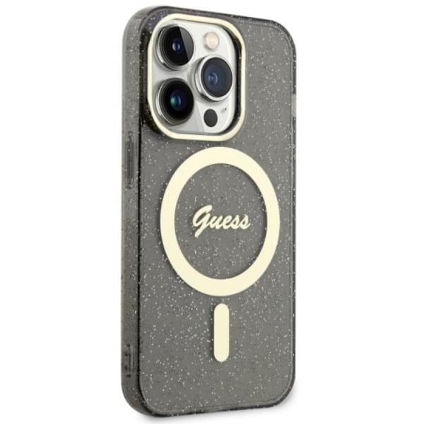 Guess iPhone 11/XR Mobilskal Magsafe Glitter Guld - Svart Svart