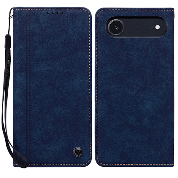 iPhone Air Konstläder Plånboksfodral med Rem Lines Pattern - Blå Blå