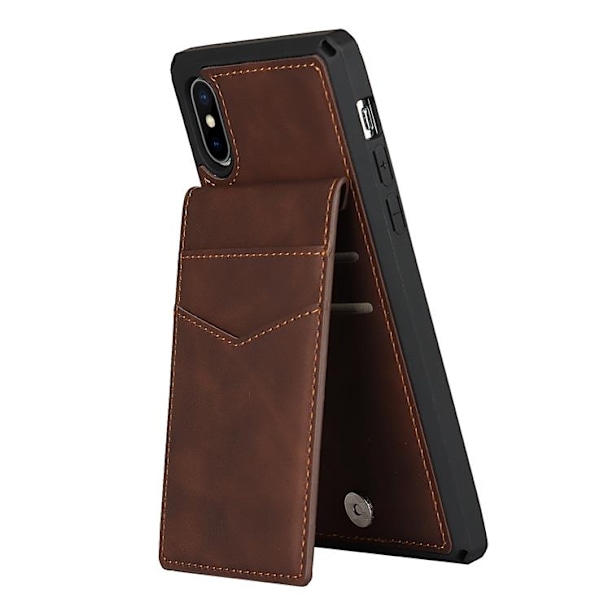 Skal med Kortplatser till iPhone X / Xs - Brun Brun