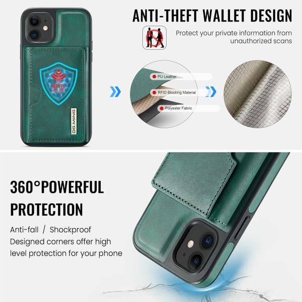DG.MING M6 Series Mobilskal till iPhone 12/12 Pro Magnetiskt Grön