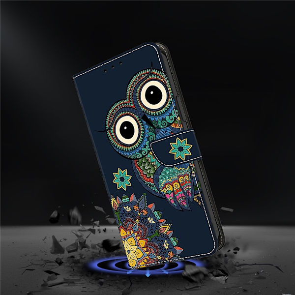 Galaxy A17/A26 Plånboksfodral Konstläder Pattern Printing Blå