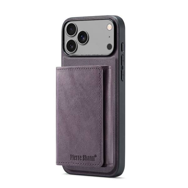 FIERRE SHANN FS030 iPhone 17 Pro Plånboksfodral Konstläder - Lila Lila