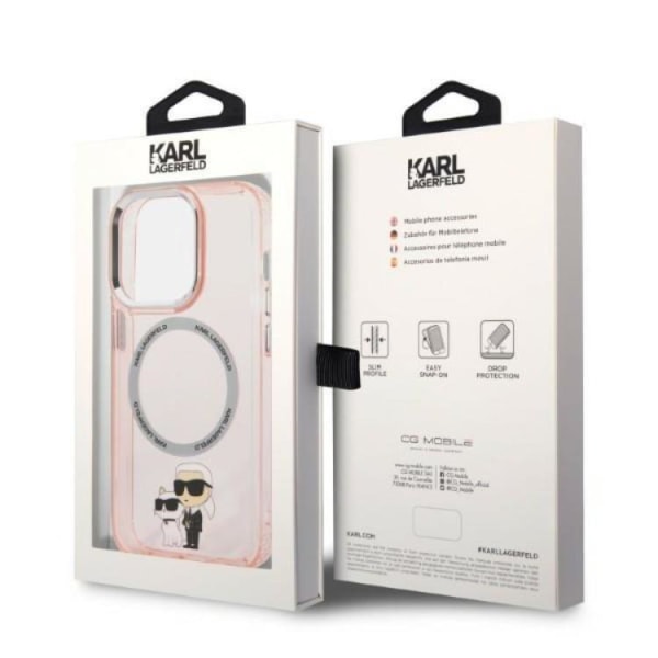 Karl Lagerfeld iPhone 14 Pro Mobilskal Magsafe - Rosa