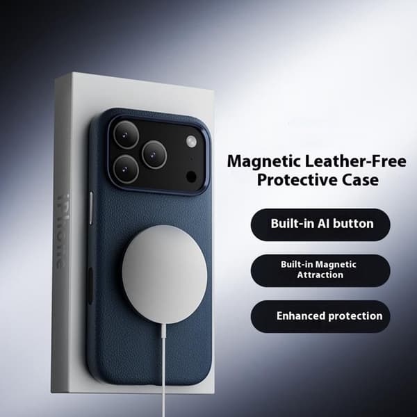 X-LEVEL Mobilskal till iPhone 17 Pro Max MagSafe PU Läder Blå