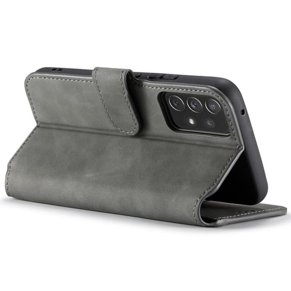 DG.MING Stand Wallet Mobilskal Retro KonstLäder för Samsung A53 5G Grå