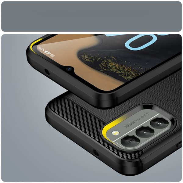 Nokia G400 Mobilskal Carbon Silicone Flexible - Svart Black