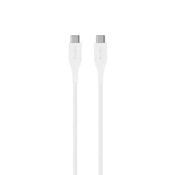 Puro Plain USB-C - USB-C PD 2m Kabel - Vit