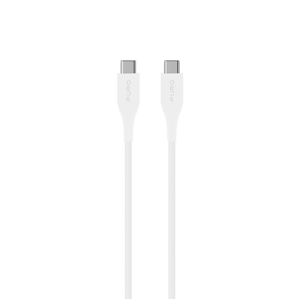 Puro Plain USB-C - USB-C PD 2m Kabel - Vit Vit