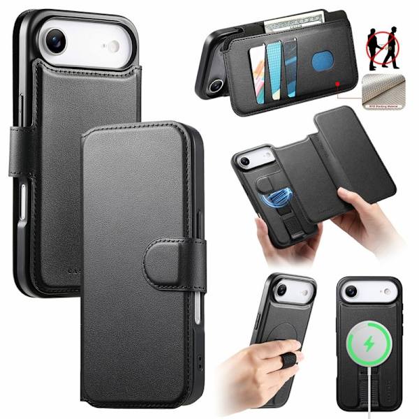 CASENEO iPhone Air Plånboksfodral RFID Blocking Konstläder - Svart